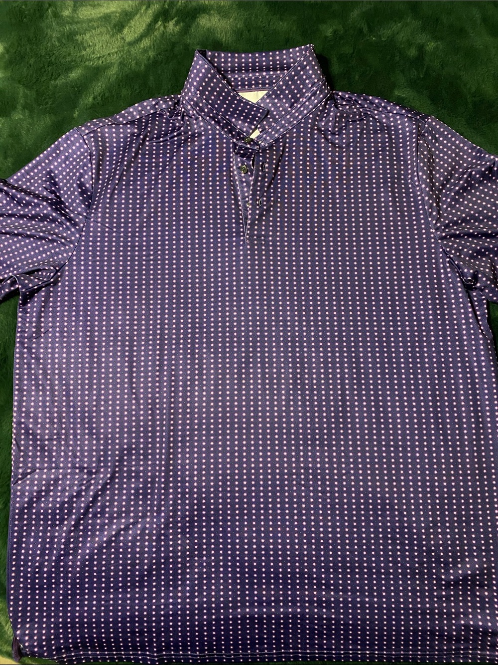 Amazon Men’s Purple Polo with White Dot Pattern